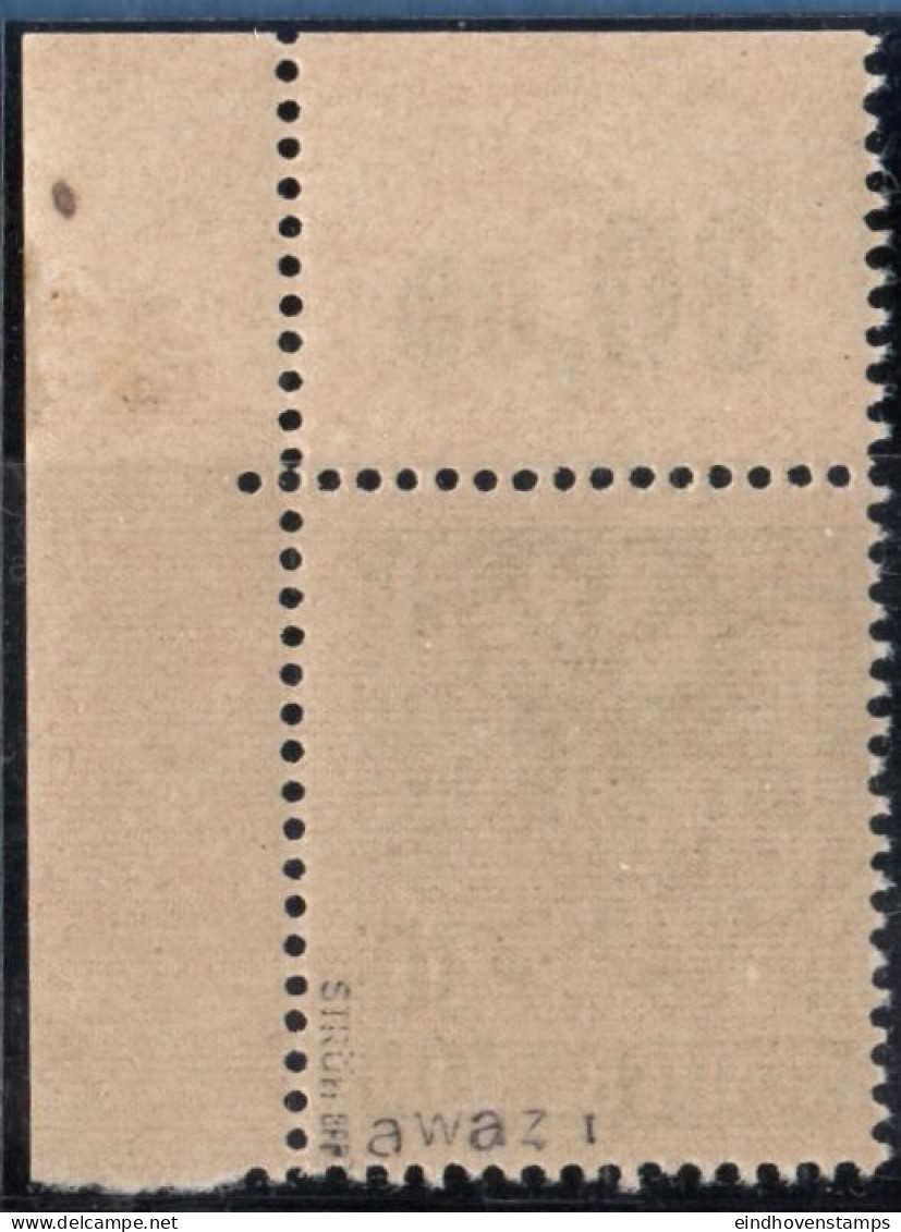 Germany 1945 Stadt Berlin 30 Pf Paper WA Z Plateflaw Mi I MNH Certified Ströh BPP Acorn At First Branch Right - Berlin & Brandebourg