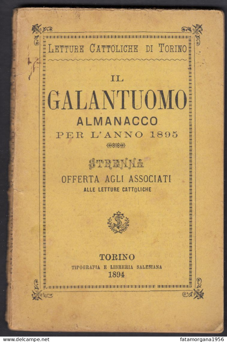 IL GALANTUOMO, Almanacco Per L'anno 1895 - Libros Antiguos Y De Colección