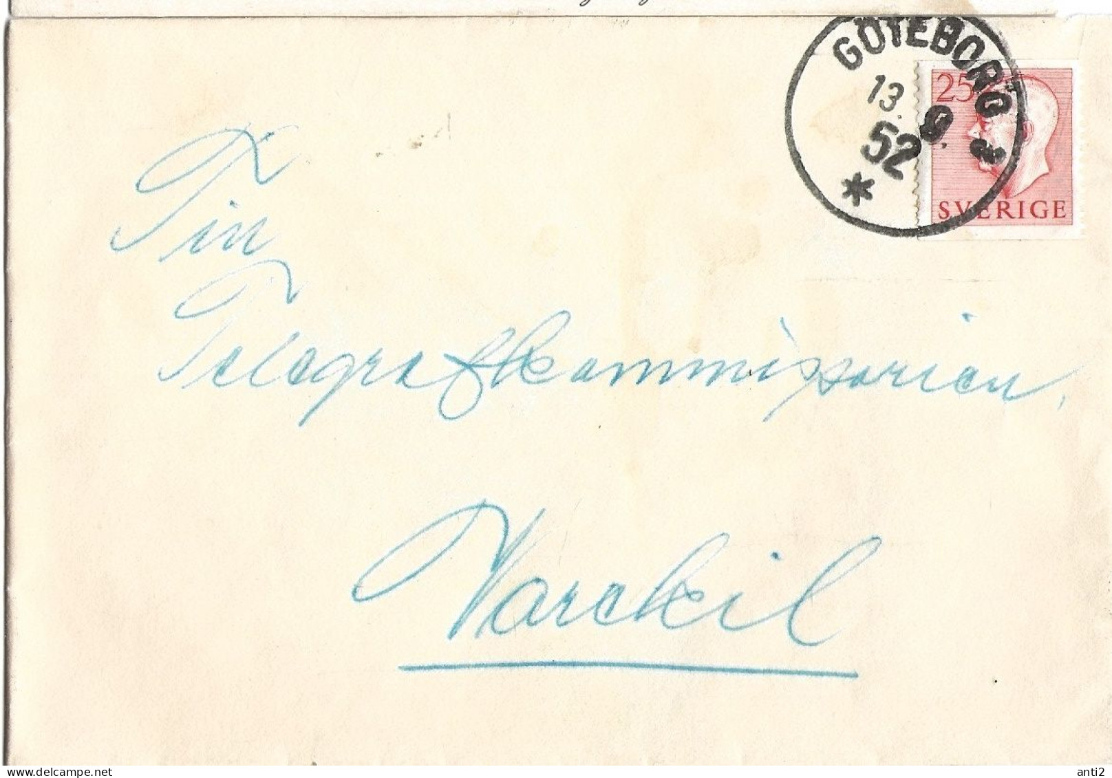 Sweden  1952 Cover Cancelled Göteborg 13.9.52 - Covers & Documents