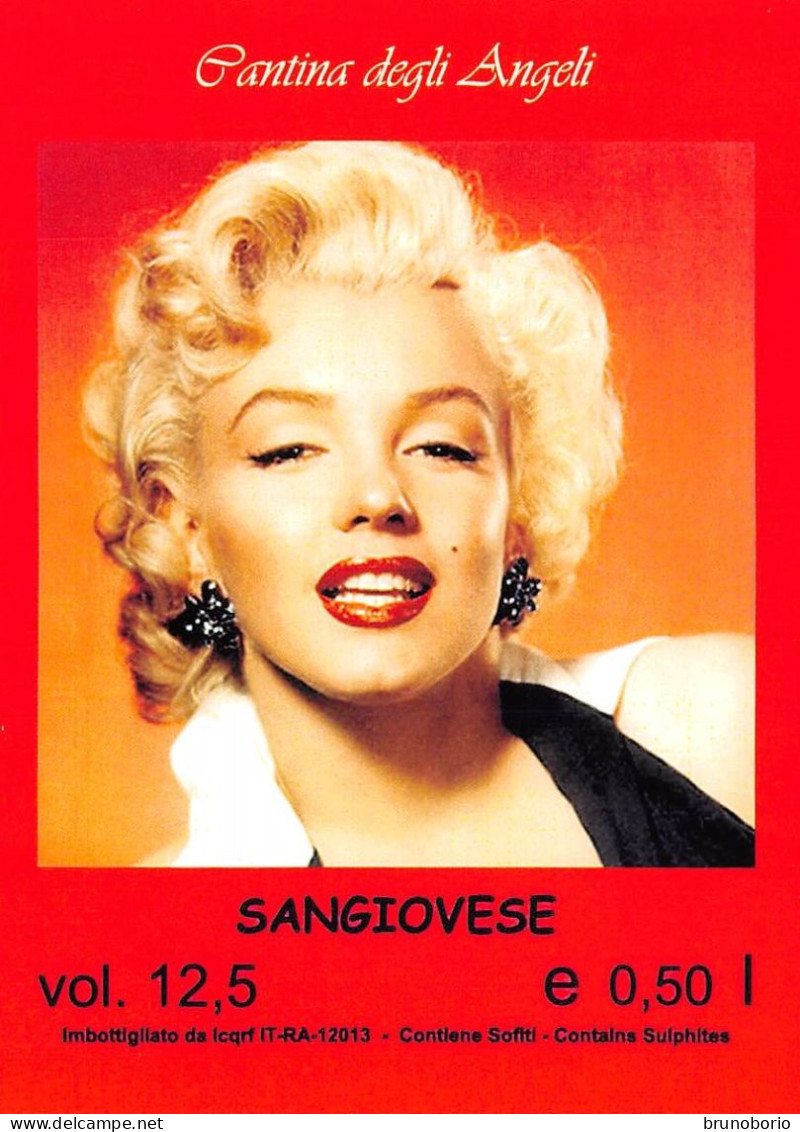 0001 "MARILYN MONROE - SERIE DI N° 15 ETICHETTE PER VINO SANGIOVESE DELLA CANTINA DEGLI ANGELI" ORIGINALI