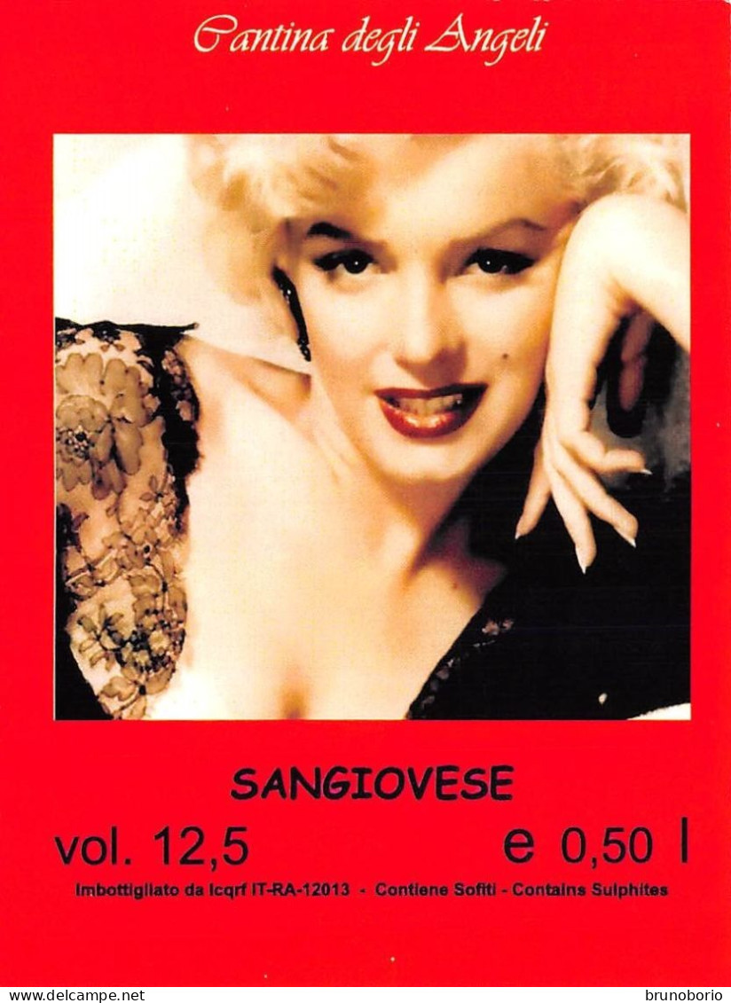 0001 "MARILYN MONROE - SERIE DI N° 15 ETICHETTE PER VINO SANGIOVESE DELLA CANTINA DEGLI ANGELI" ORIGINALI