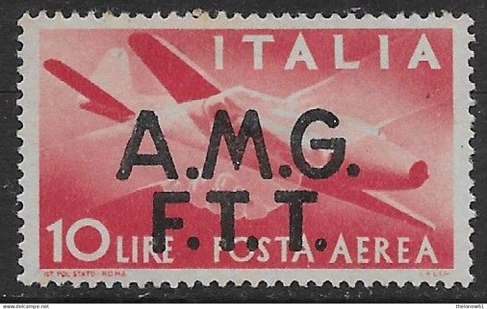 Italia Italy 1947 Trieste A Democratica Aerea L10 Sa N.A4 Nuovo MH * - Posta Aerea