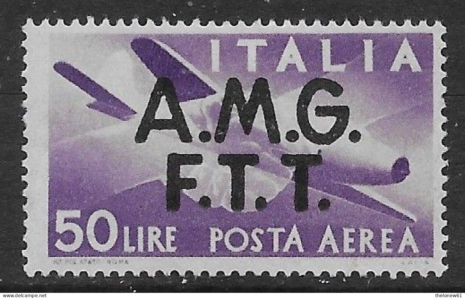 Italia Italy 1947 Trieste A Democratica Aerea L50 Sa N.A6 Nuovo MH * - Poste Aérienne