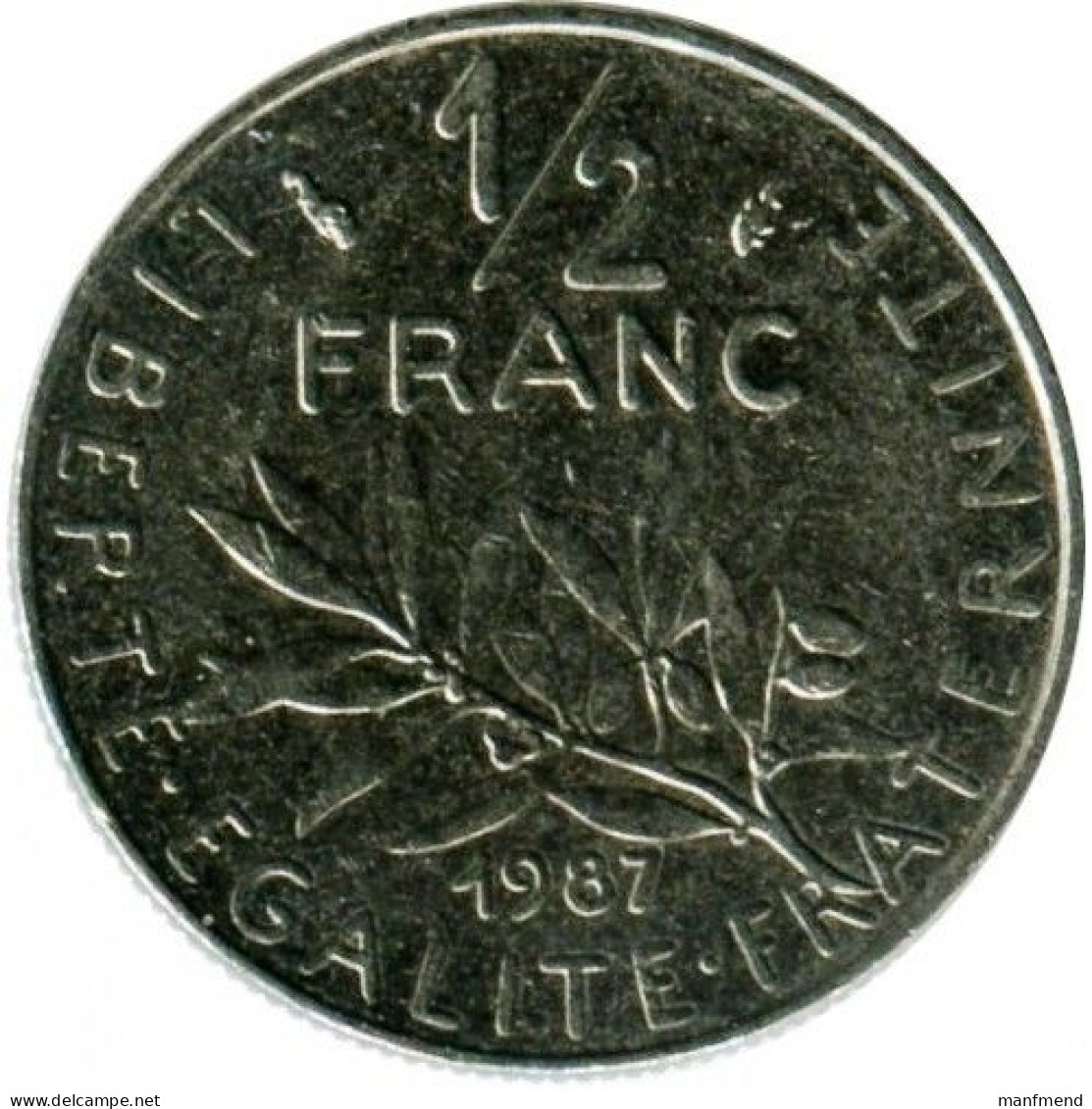 France - 1987 - KM 931 - 1/2 Franc - XF - 1/2 Franc