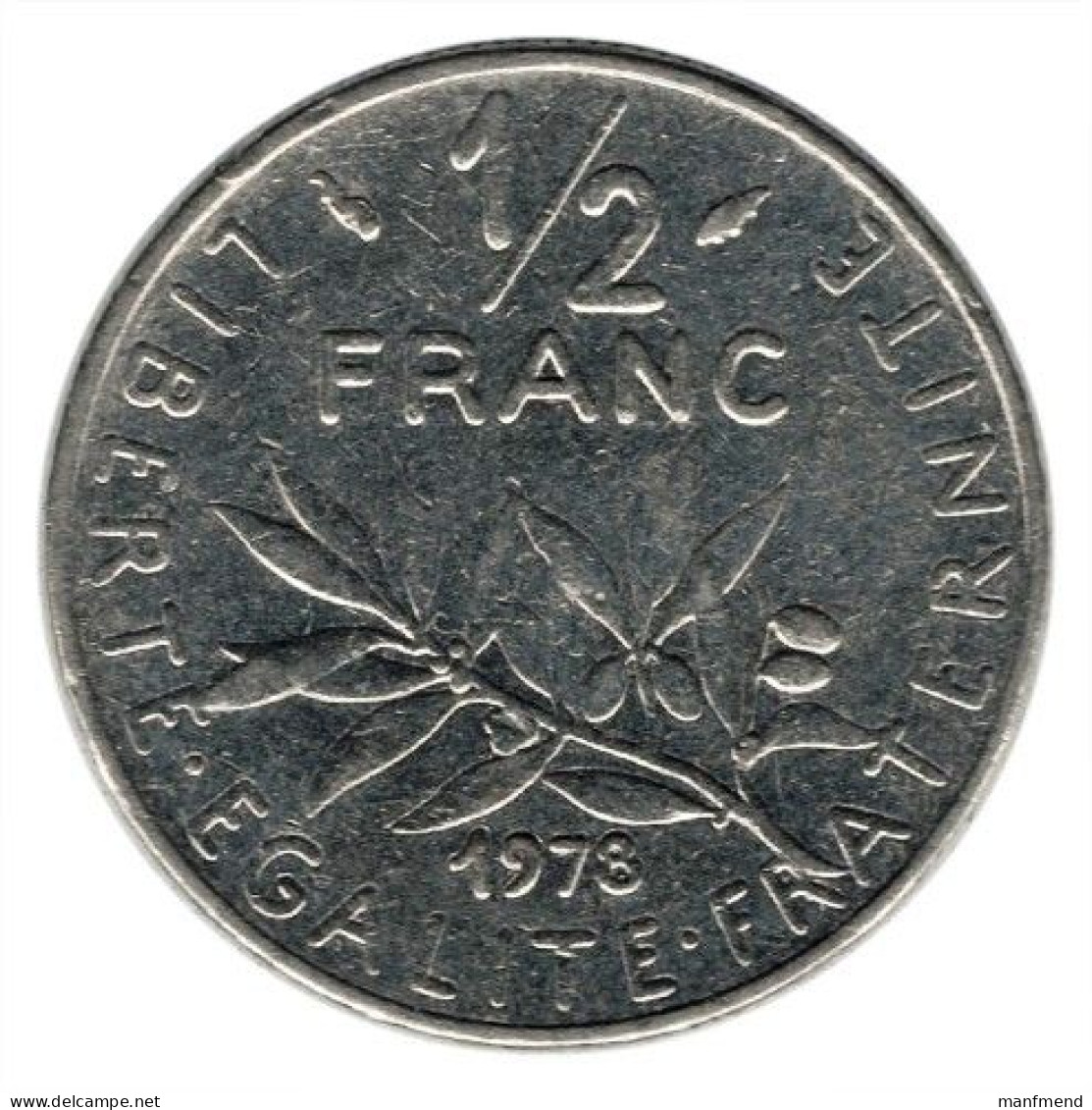 France - 1978 - KM 931 - 1/2 Franc - XF - 1/2 Franc