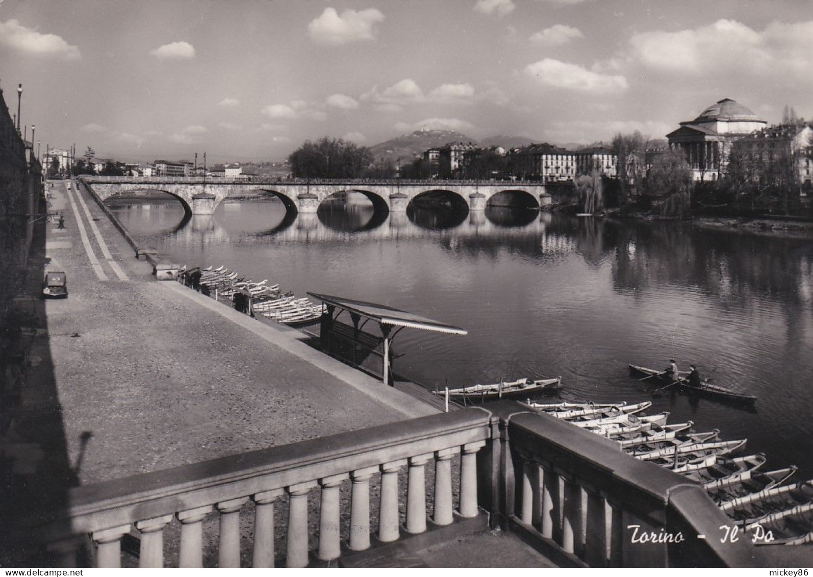 Italie -- TORINO - 1951 --- Il Po    ( Pont , Aviron   ) - Piazze