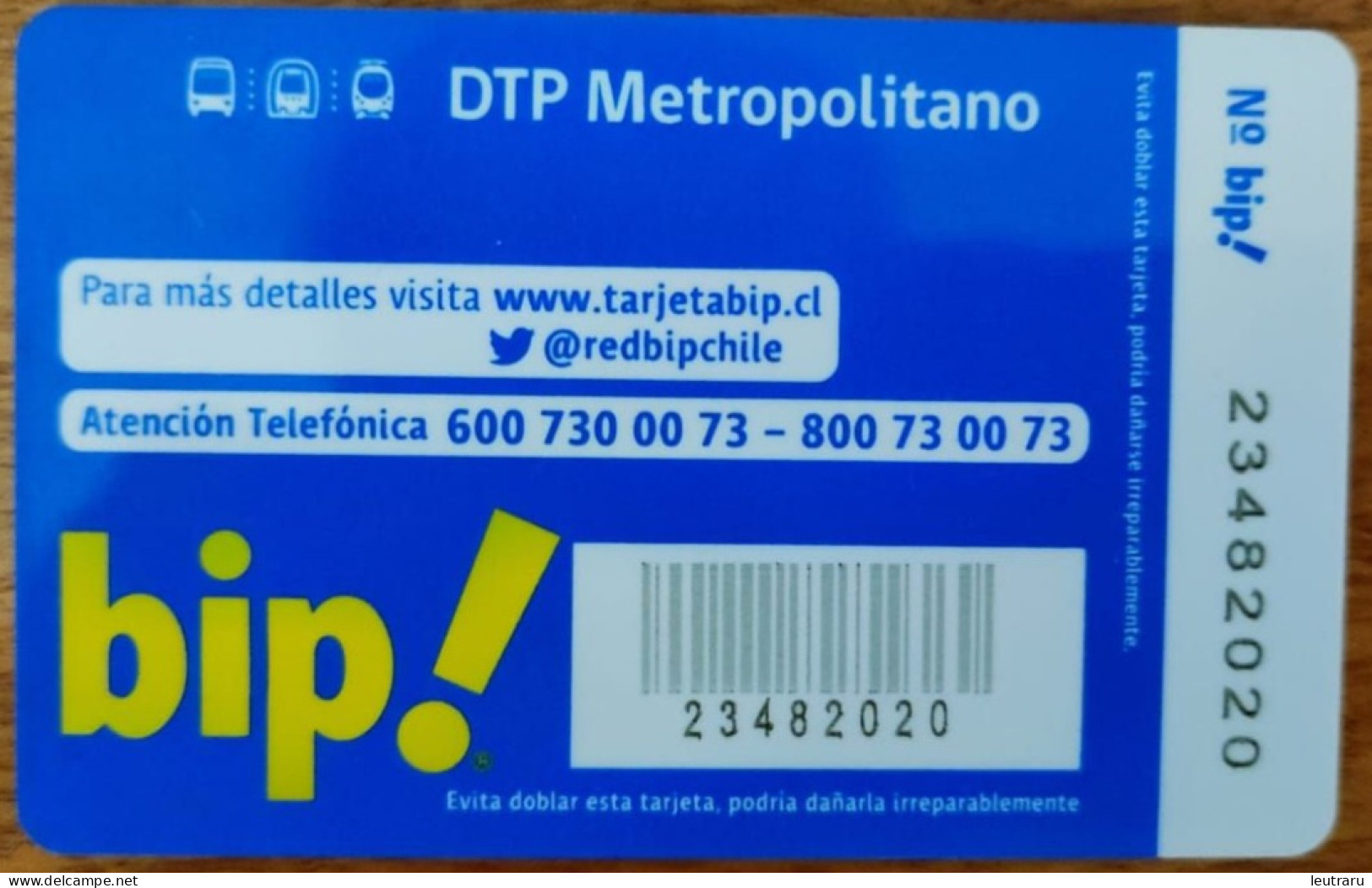 Chile Metro De Santiago Bip! Card Condorito: The Movie Special Edition. (III) - Spoorweg