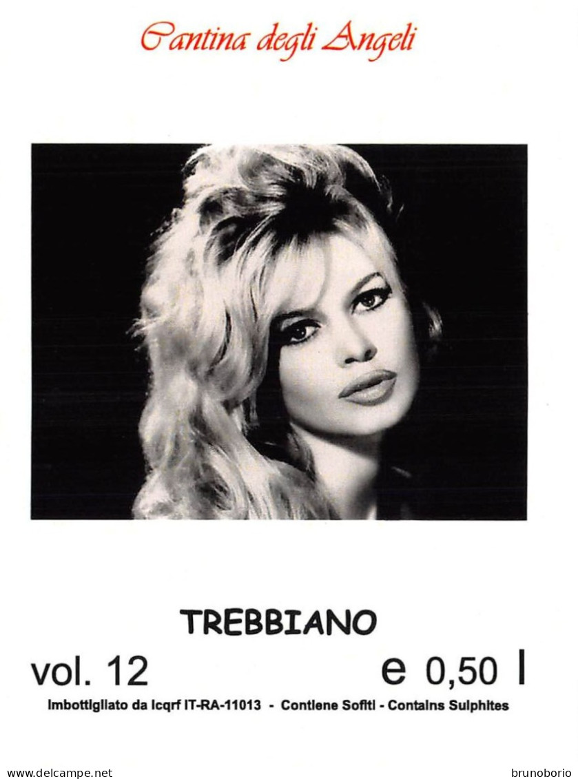 0002 "BRIGITTE BARDOT - SERIE DI N° 15 ETICHETTE PER VINO SANGIOVESE DELLA CANTINA DEGLI ANGELI" ORIGINALI