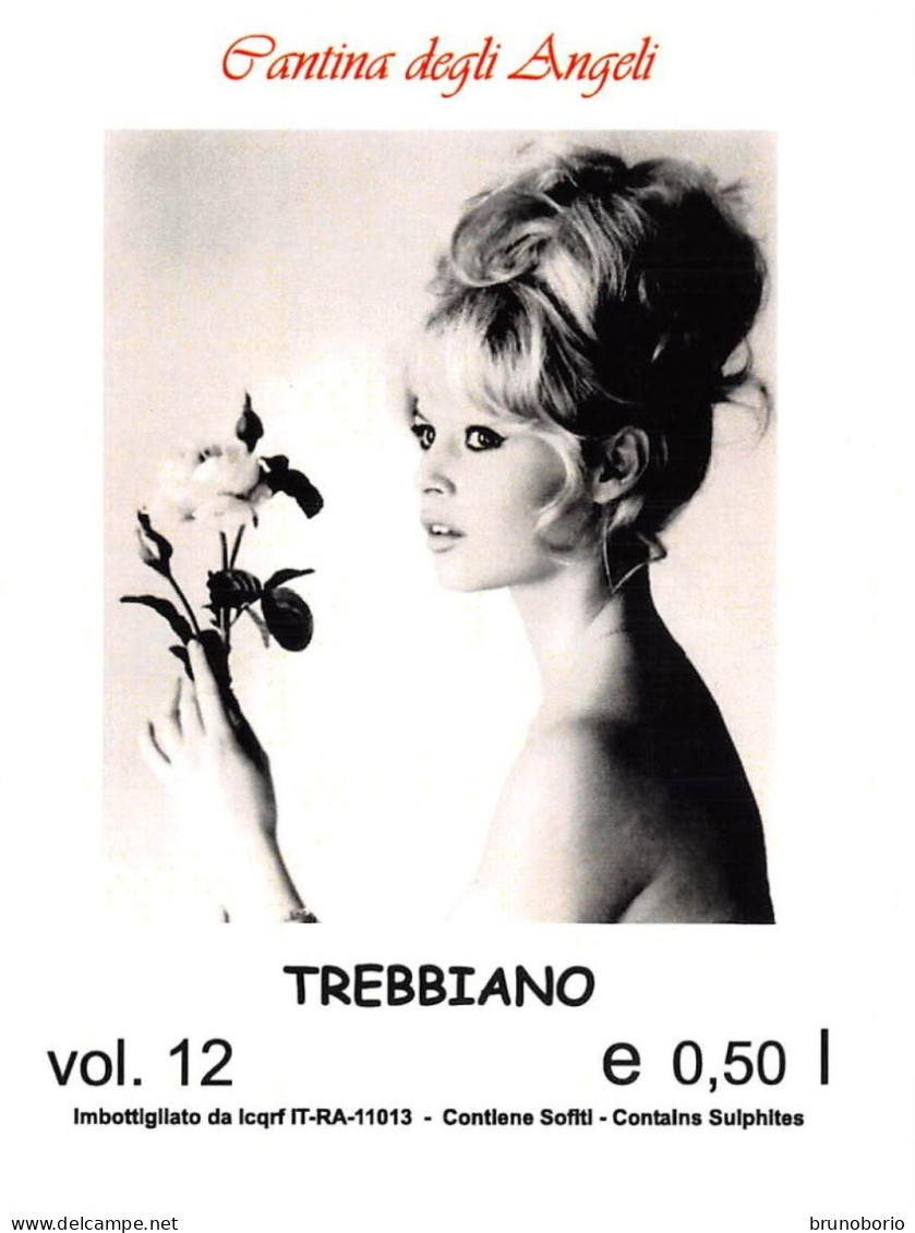 0002 "BRIGITTE BARDOT - SERIE DI N° 15 ETICHETTE PER VINO SANGIOVESE DELLA CANTINA DEGLI ANGELI" ORIGINALI