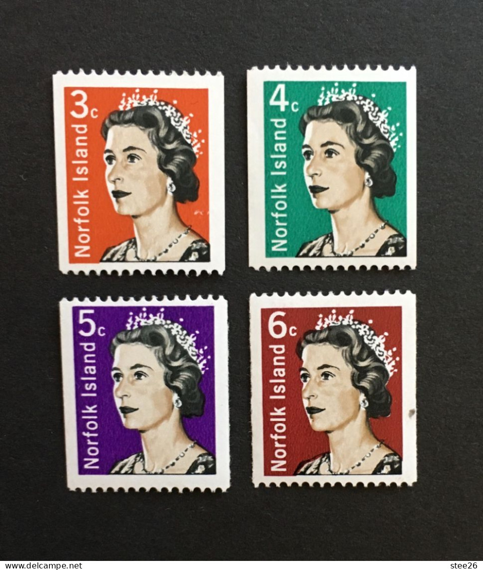 Norfolk Island 1968 Queen Elizabeth Coil Stamps - Set Of 4 MUH - Norfolk Island