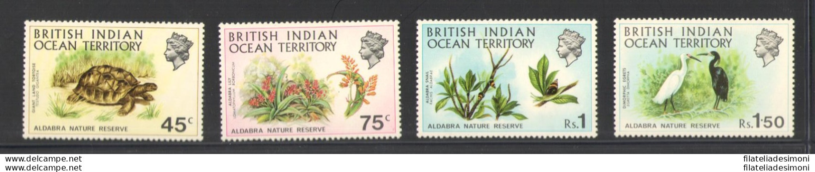 1971 BIOT - BRITISH INDIAN OCEAN TERRITORY - OCEAN INDIEN - Yvert N. 39-42 - Riserva Naturale D'Aldabra - MNH** - Other & Unclassified