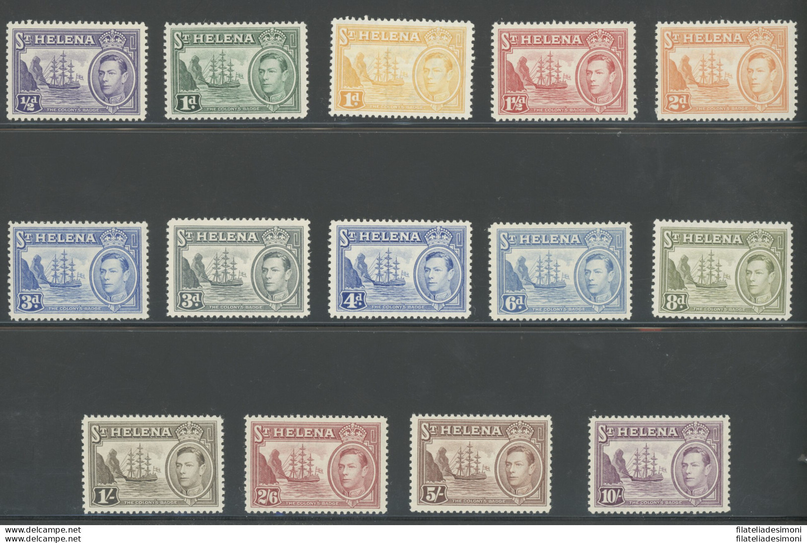 1938-44 St. Helena, Stanley Gibbons N. 131-140 - Giorgio VI - MNH** - Other & Unclassified