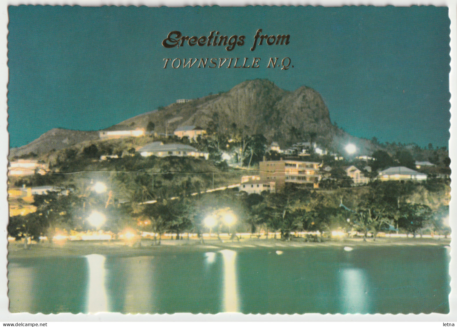 Australia QUEENSLAND QLD Castle Hill By Night TOWNSVILLE Murray Views W47 Postcard C1970s - Townsville