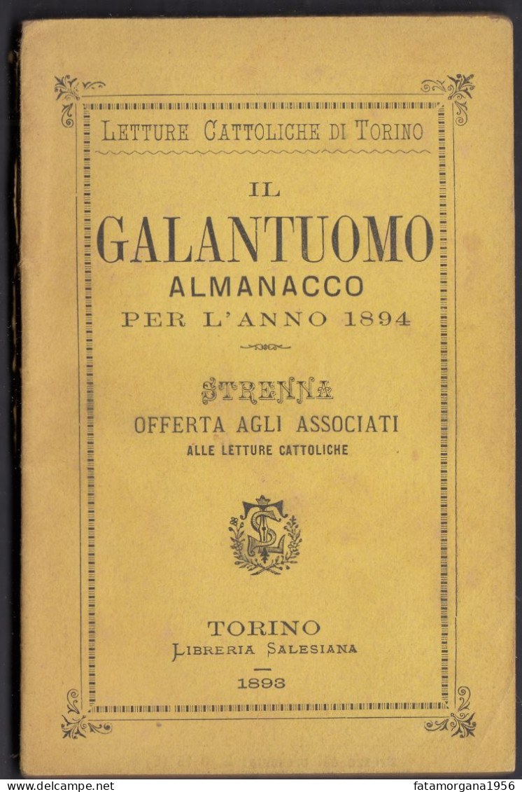 IL GALANTUOMO, Almanacco Per L'anno 1894 - Libros Antiguos Y De Colección