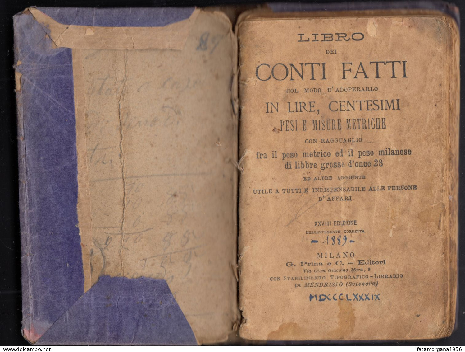 IL LIBRO DEI CONTI FATTI - 1889 - Di Filippo Cintolesi - Libros Antiguos Y De Colección