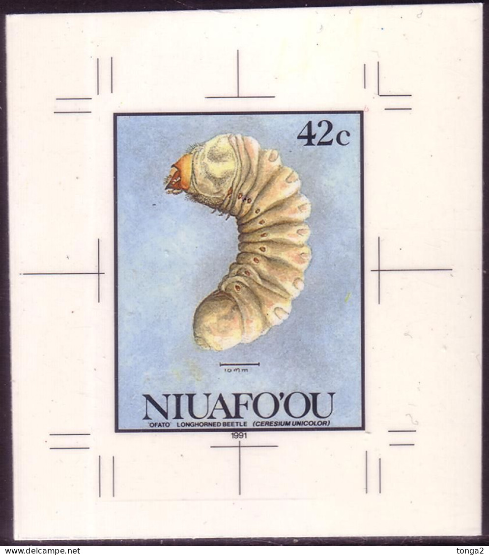 Tonga Niuafo'ou 1991 Cromalin Proof - Longhorned Beetle Grub - Insect - 5 Exist - See Description - Tonga (1970-...)
