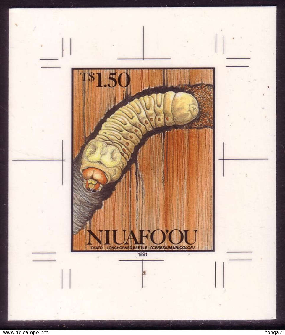 Tonga Niuafo'ou 1991 Cromalin Proof - Longhorned Beetle Grub - Insect - 5 Exist - See Description - Tonga (1970-...)