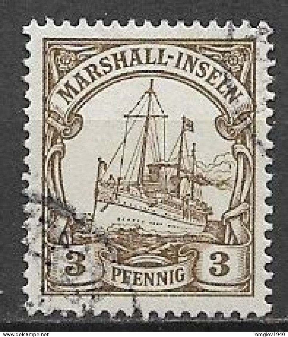 GERMANIA REICH COLONIA 1900 MARSHALL YVERT. 13 USATO VF - Marshall