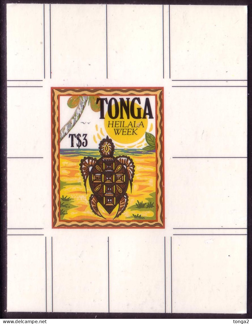 TONGA Cromalin Proof 1991 - Turtle - Last Of 5 Which Exist - Tonga (1970-...)