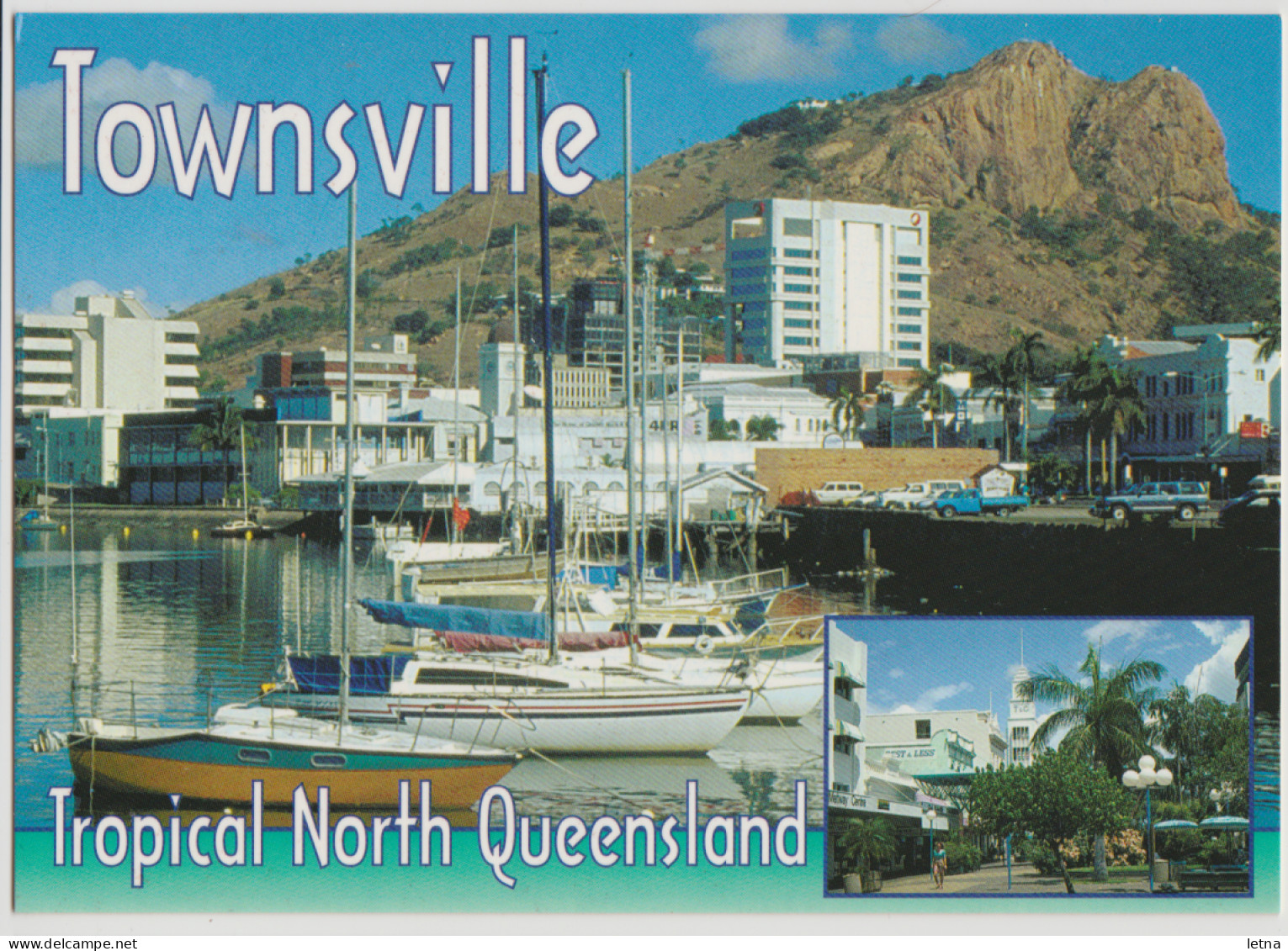 Australia QUEENSLAND QLD Skyline Castle Hill Mall Boats TOWNSVILLE Supreme SS46 Postcard C1980s - Townsville