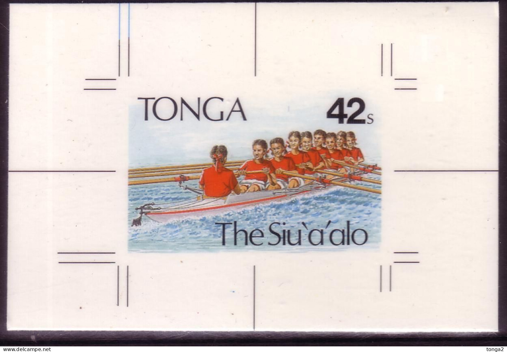 TONGA 1991 Cromalin Proof - Shows Women's Eight In Rowing Regatta - 4 Exist - Aviron