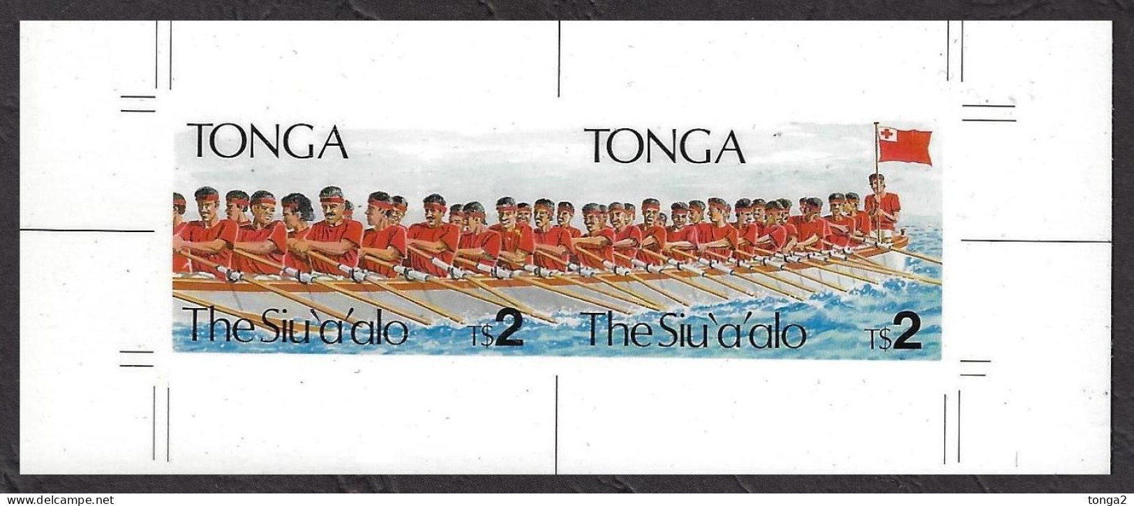 TONGA 1991 Cromalin Proof PAIR - Rowing Regatta - 4 Exist - Rowing
