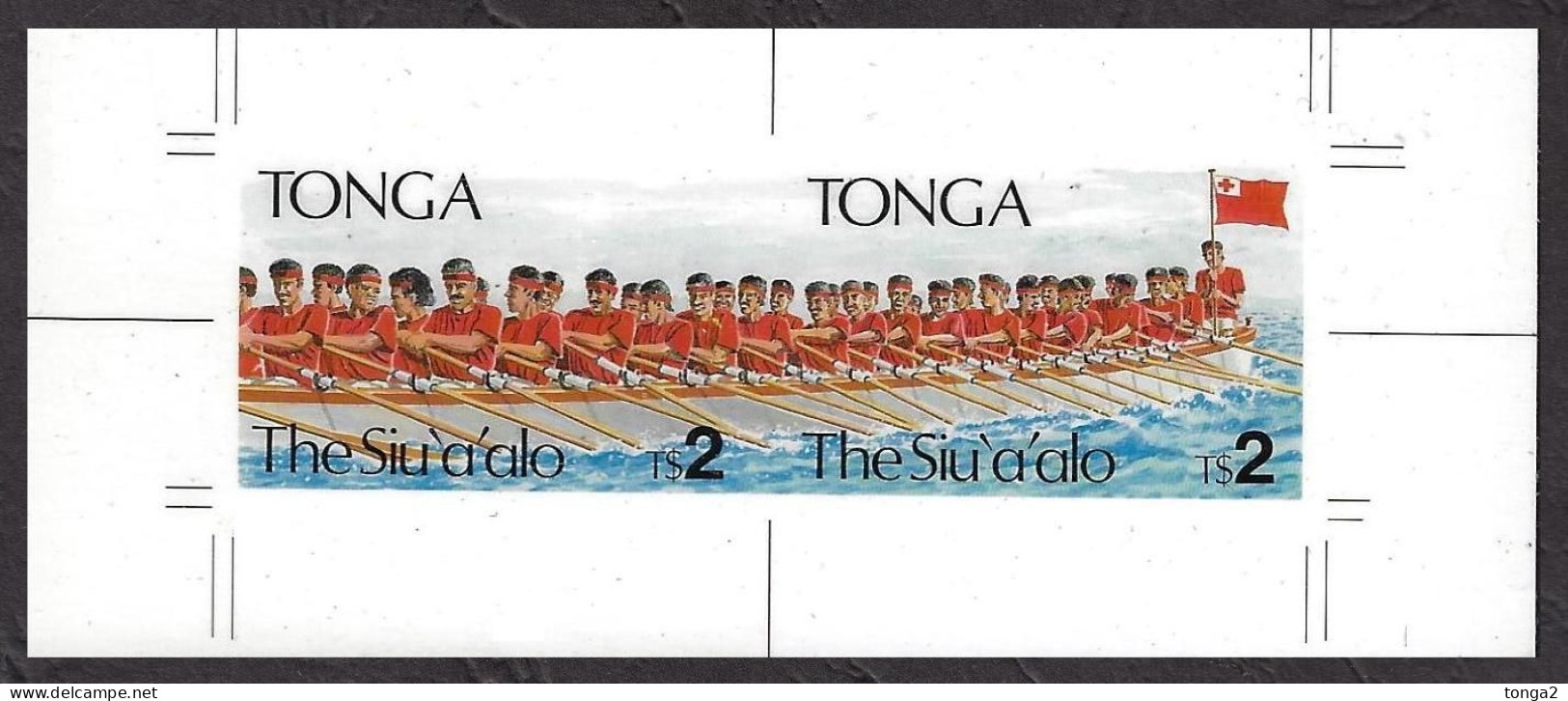 TONGA 1991 Cromalin Proof PAIR - Rowing Regatta - 4 Exist - Aviron