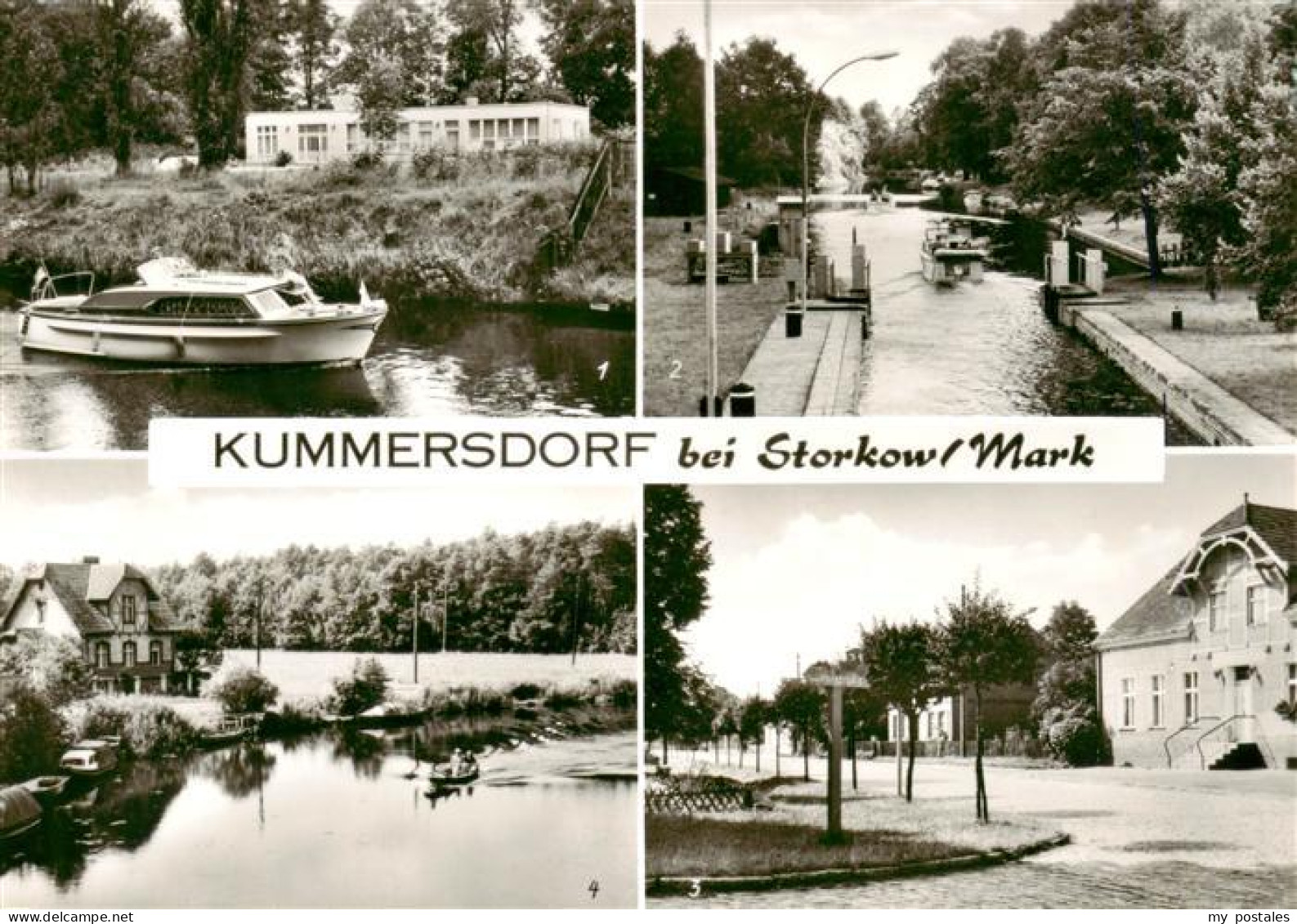 73876661 Kummersdorf Storkow Mark Storkower Kanal Schleuse Dorfstrasse Blick Von - Storkow