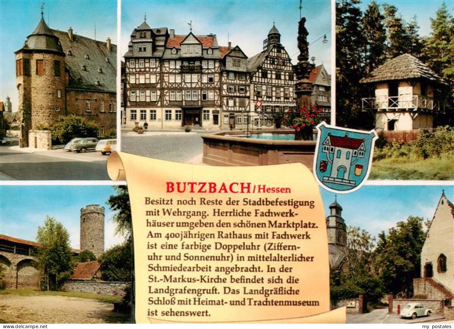 73876647 Butzbach Schloss Stadtbefestigungsreste Brunnen Rathaus St Markus Kirch - Butzbach