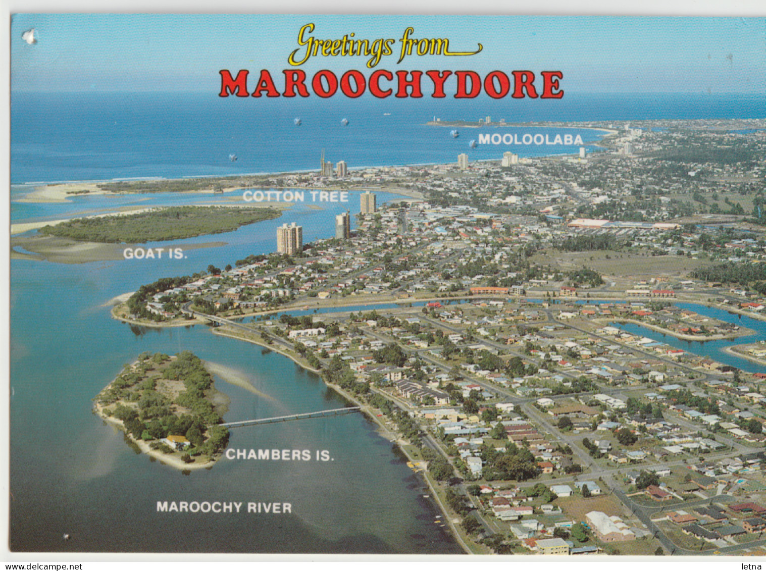 Australia QUEENSLAND QLD Aerial View Of MAROOCHYDORE Sunshine Coast Wren 184 Postcard C1970s - Sunshine Coast
