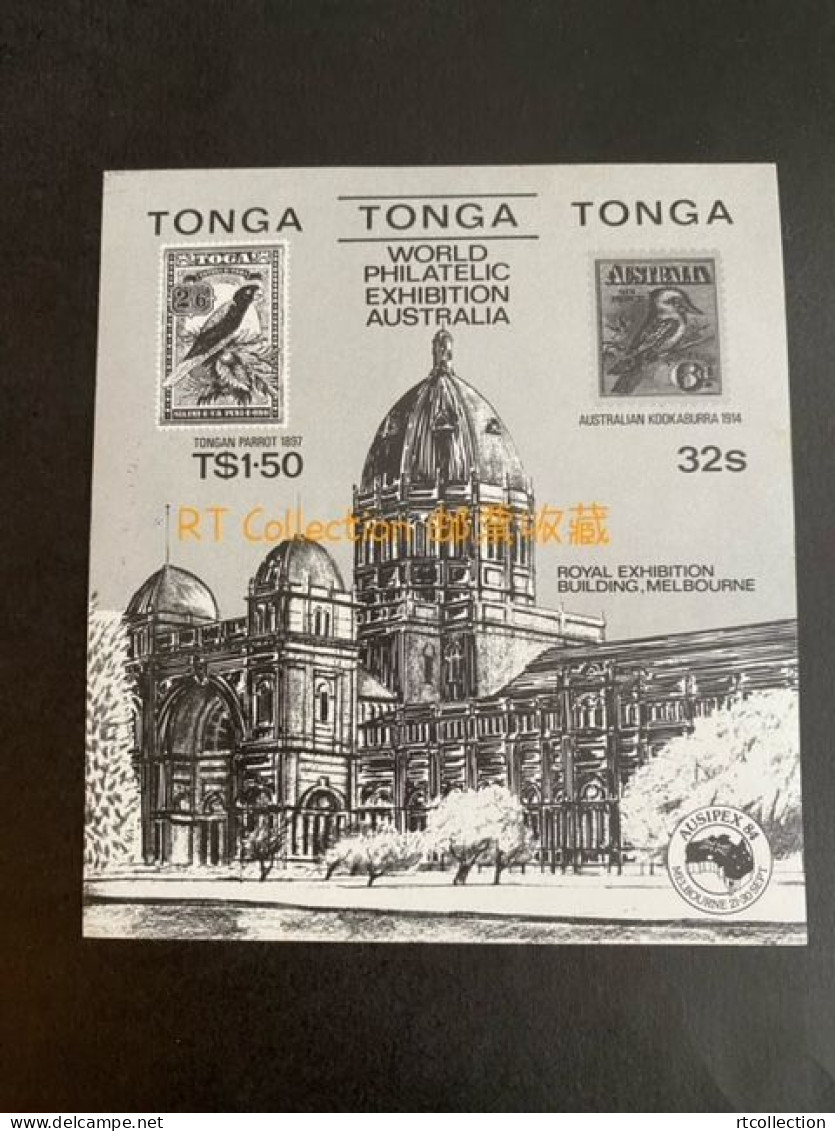 Tonga 1984 International Stamp Exhibition Ausipex 84 Melbourne Australia Post Philately Stamps On Stamps Bird S/S MNH - Tonga (1970-...)