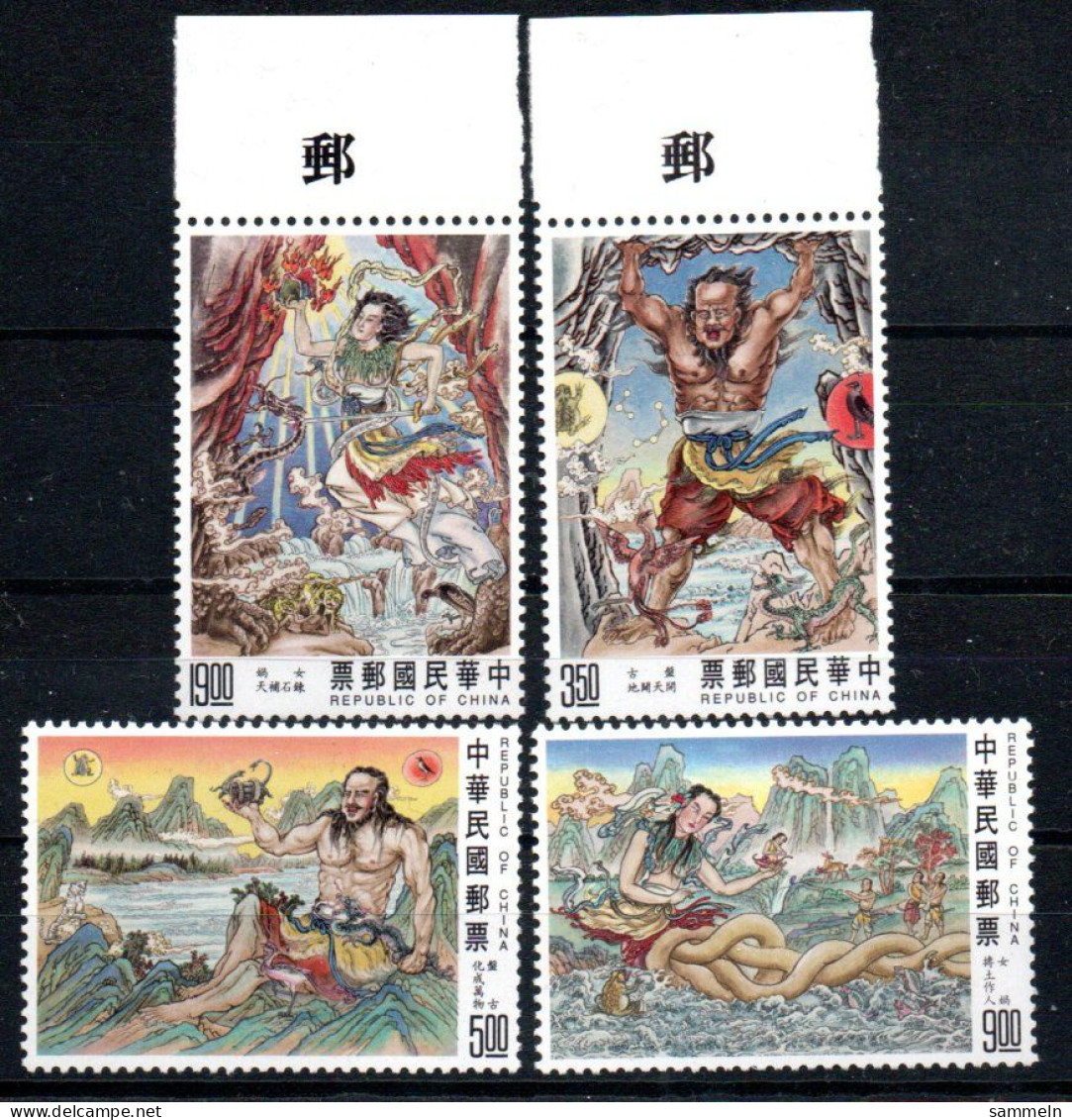 TAIWAN 2102 - 2105 Mnh 2x Oberrand - Chinesische Schöpfungsgeschichte - TAÏWAN - Unused Stamps