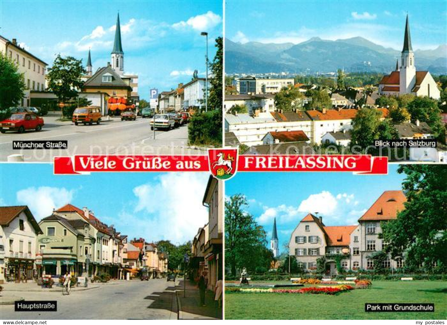 73735863 Freilassing Muenchner Strasse Hauptstrasse Kirche Blick Nach Salzburg P - Freilassing