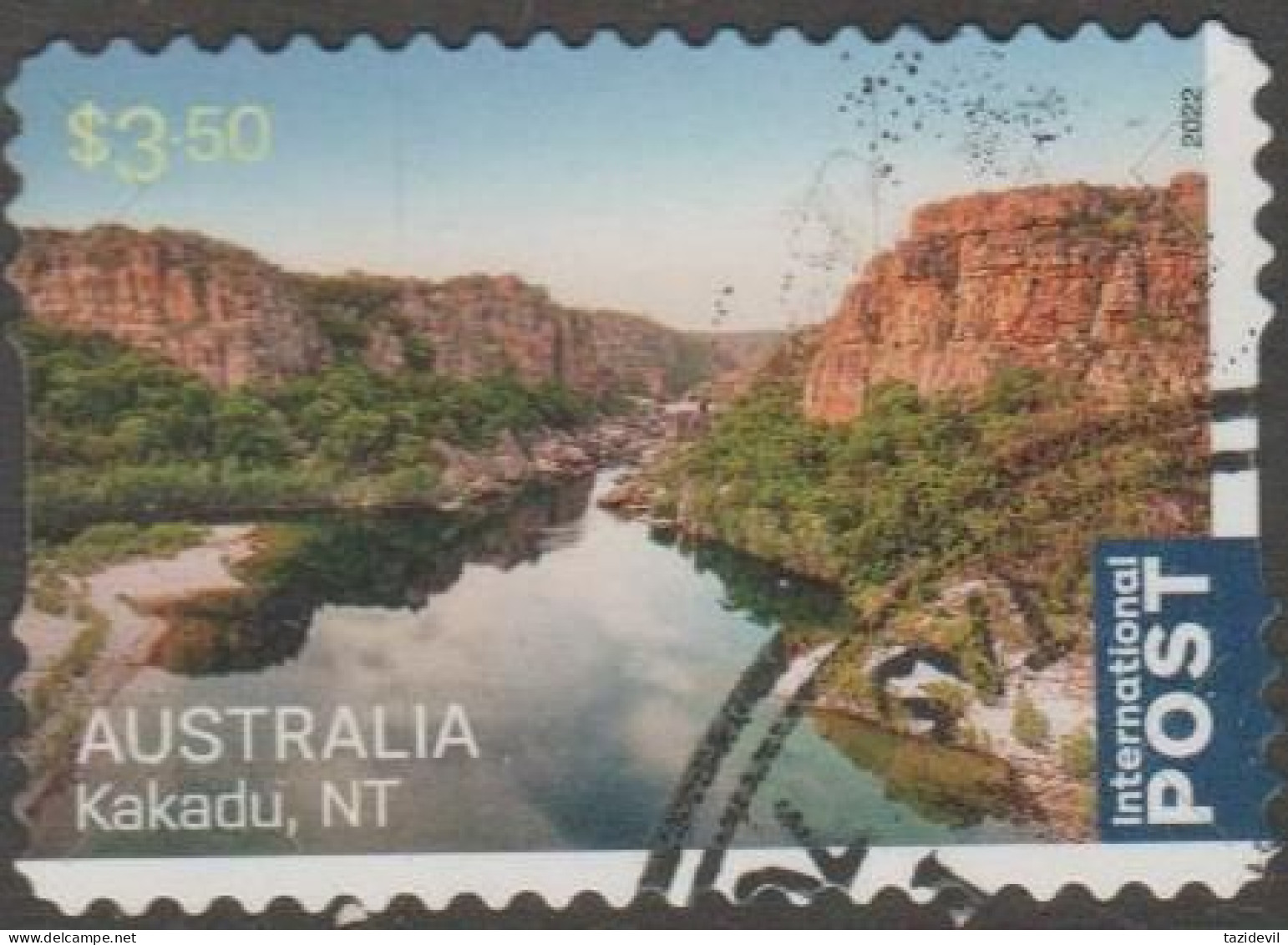 AUSTRALIA - DIE-CUT-USED 2022 $3.50 Aerial Views, International - Kakadu, NT - Used Stamps