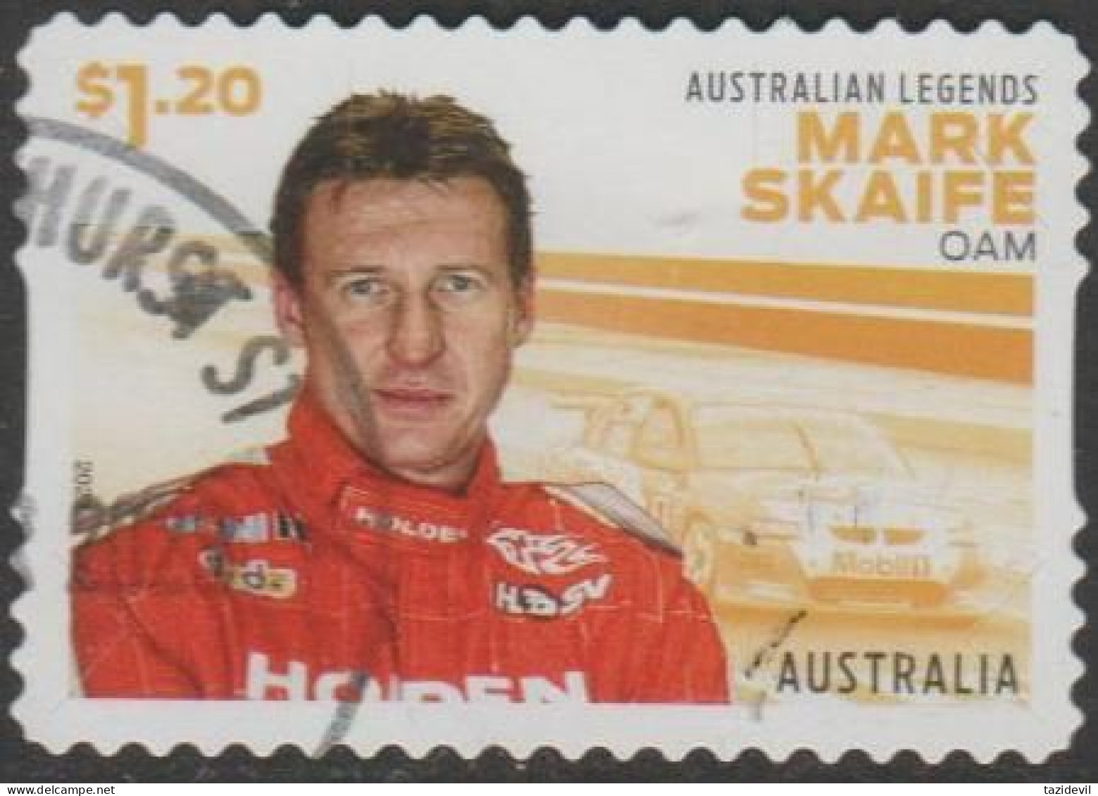 AUSTRALIA - DIE-CUT-USED 2023 $1.20 Legends Of Motor Sport - Mark Skaife OAM - Gebraucht