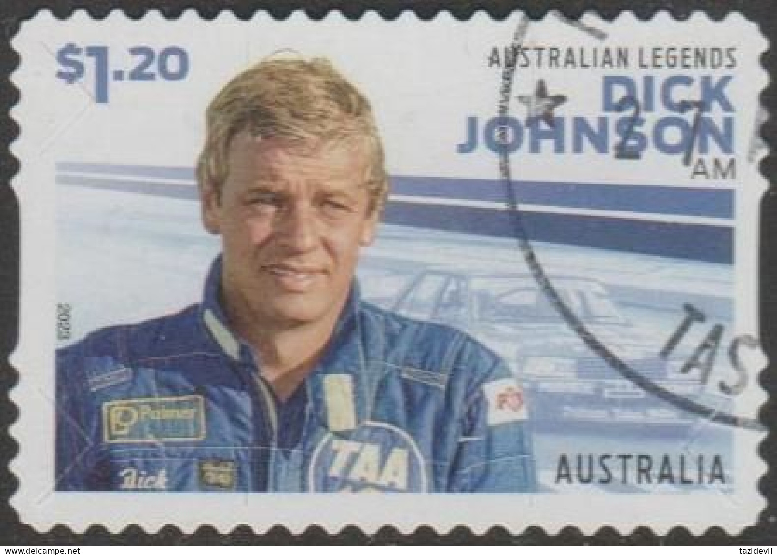 AUSTRALIA - DIE-CUT-USED 2023 $1.20 Legends Of Motor Sport - Dick Johnson AM - Usati