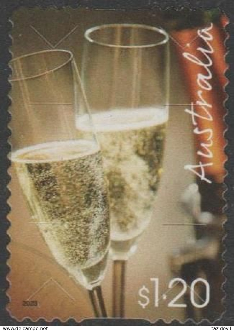 AUSTRALIA - DIE-CUT-USED 2023 $1.20 Special Occasions - Champagne Flutes - Oblitérés