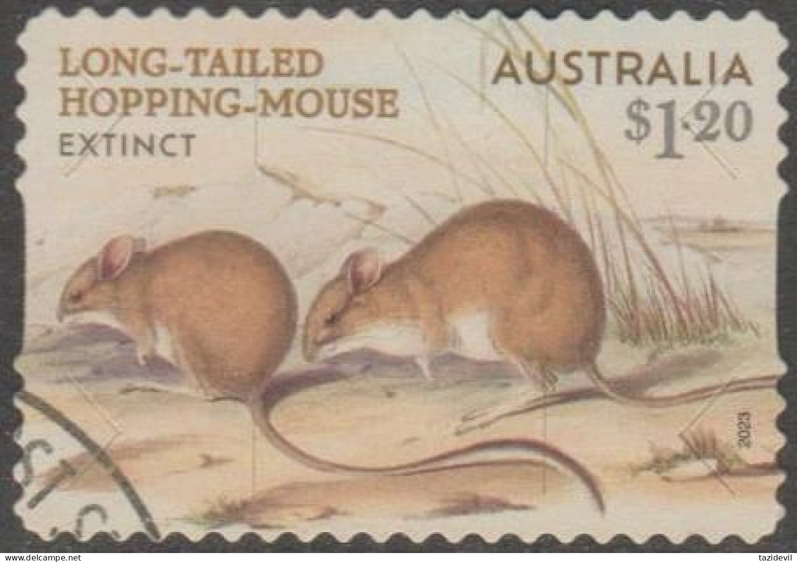 AUSTRALIA - DIE-CUT-USED 2023 $1.20 Extinct Animals - Long-tailed Hopping Mouse - Oblitérés