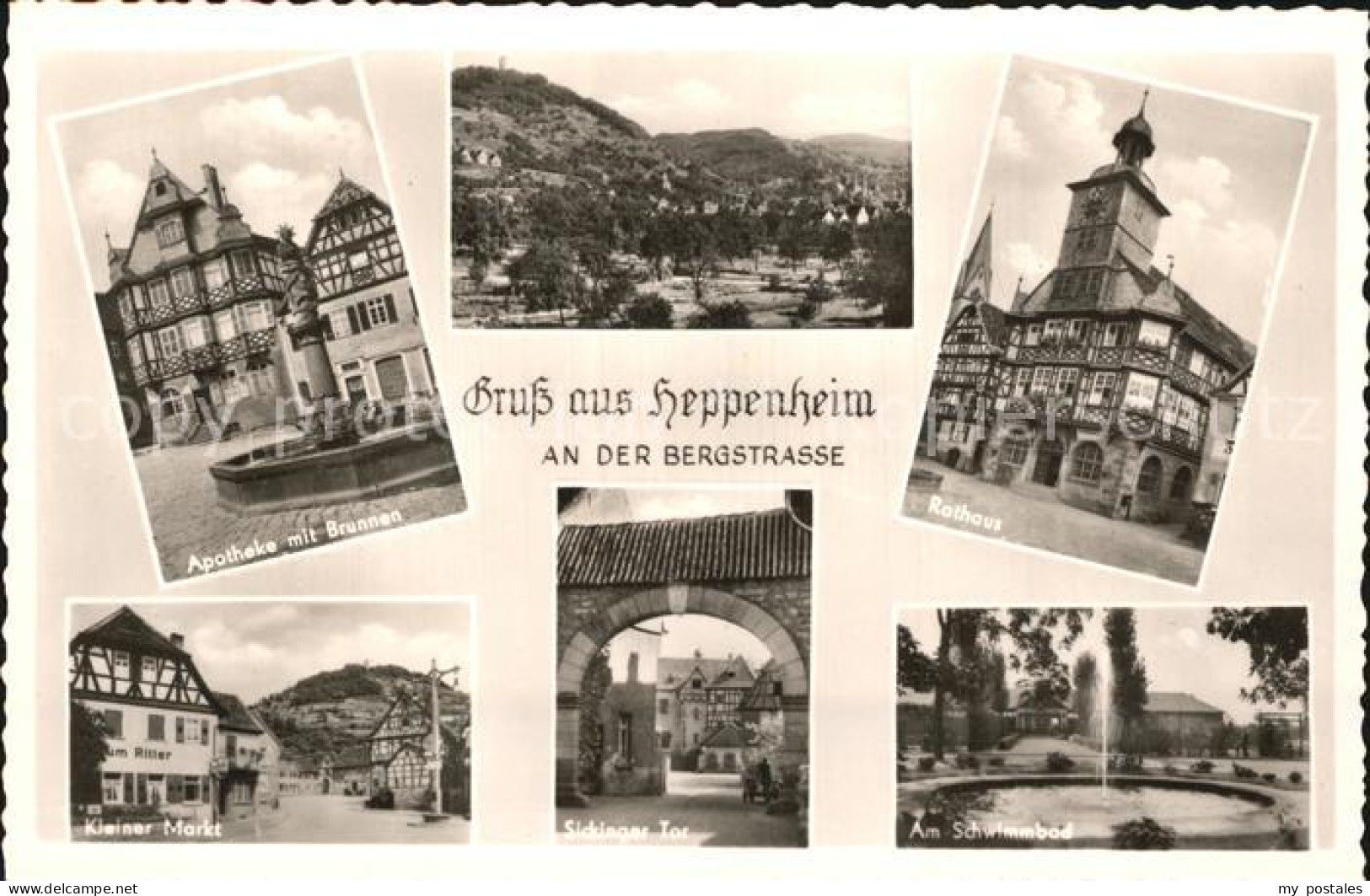 72486876 Heppenheim Bergstrasse Apotheke Mit Brunnen Panorama Rathaus Kleiner Ma - Heppenheim