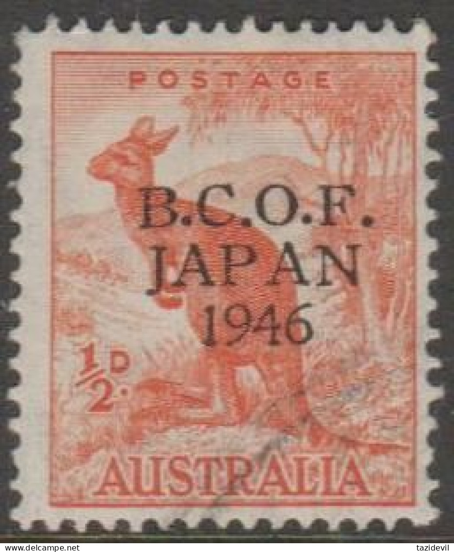 AUSTRALIA - USED - 1946-7 ½d Kangaroo Overprinted B.C.O.F. Japan - Usati