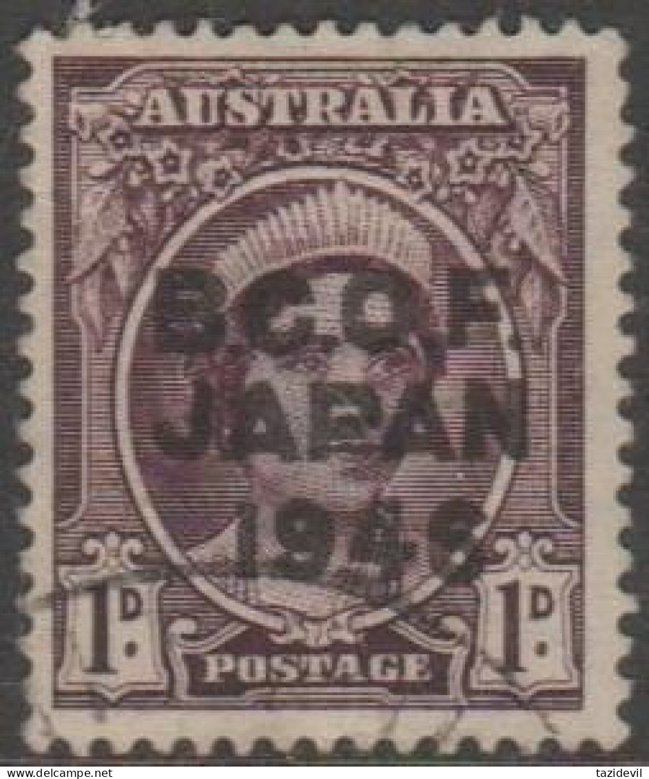 AUSTRALIA - USED - 1946-7 1d Queen Elizabeth Overprinted B.C.O.F. Japan - Used Stamps