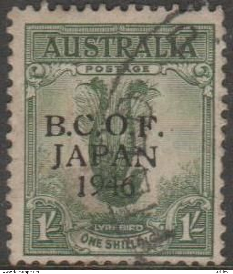 AUSTRALIA - USED - 1946-7 1/- Lyrebird Overprinted B.C.O.F. Japan - Oblitérés