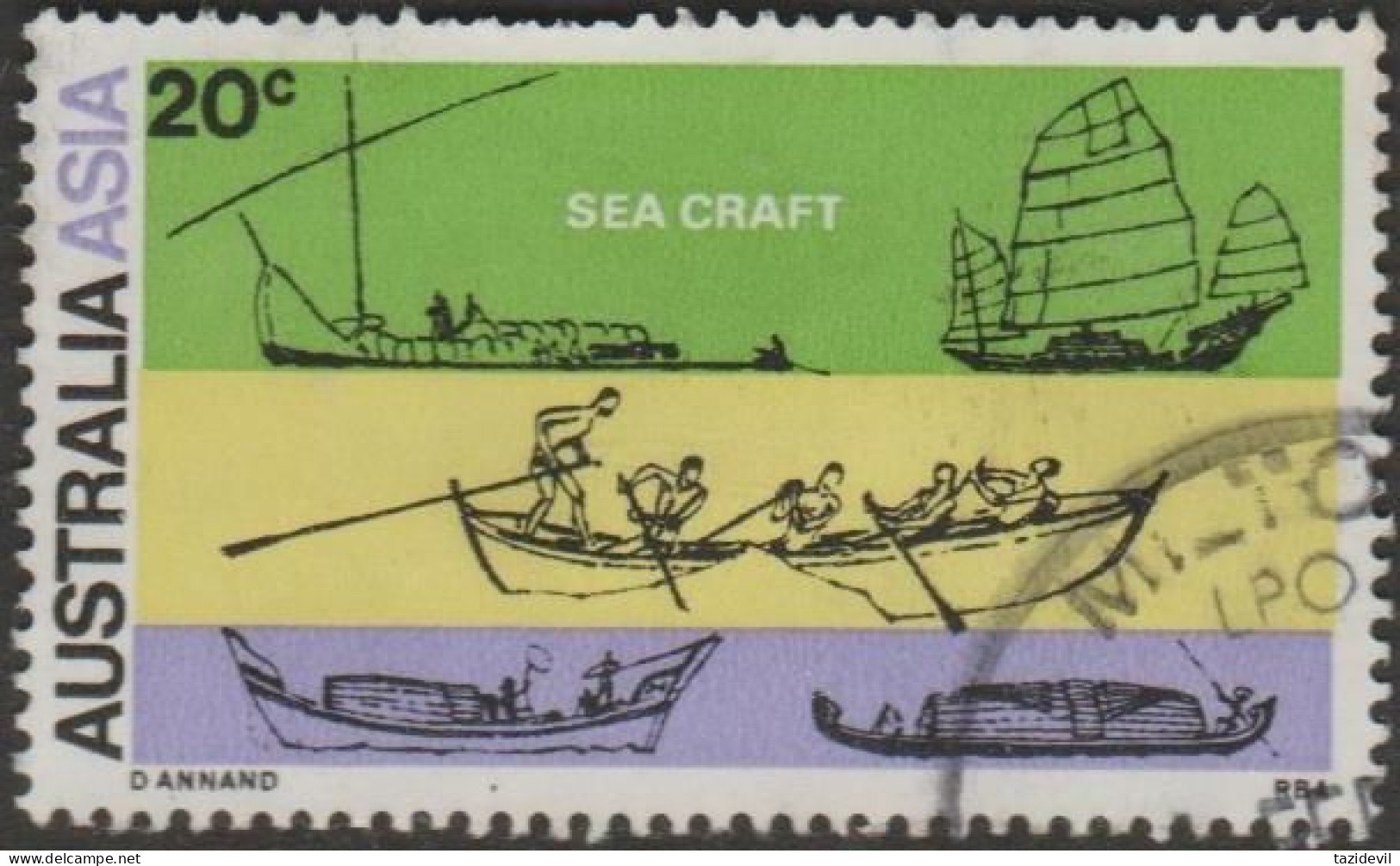 AUSTRALIA - USED - 1971 20c Australia/Asia - Sea Craft - Oblitérés