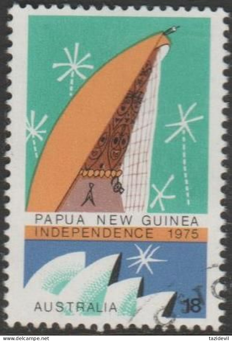 AUSTRALIA - USED - 1975 18c Papua New Guinea Independence - Gebruikt