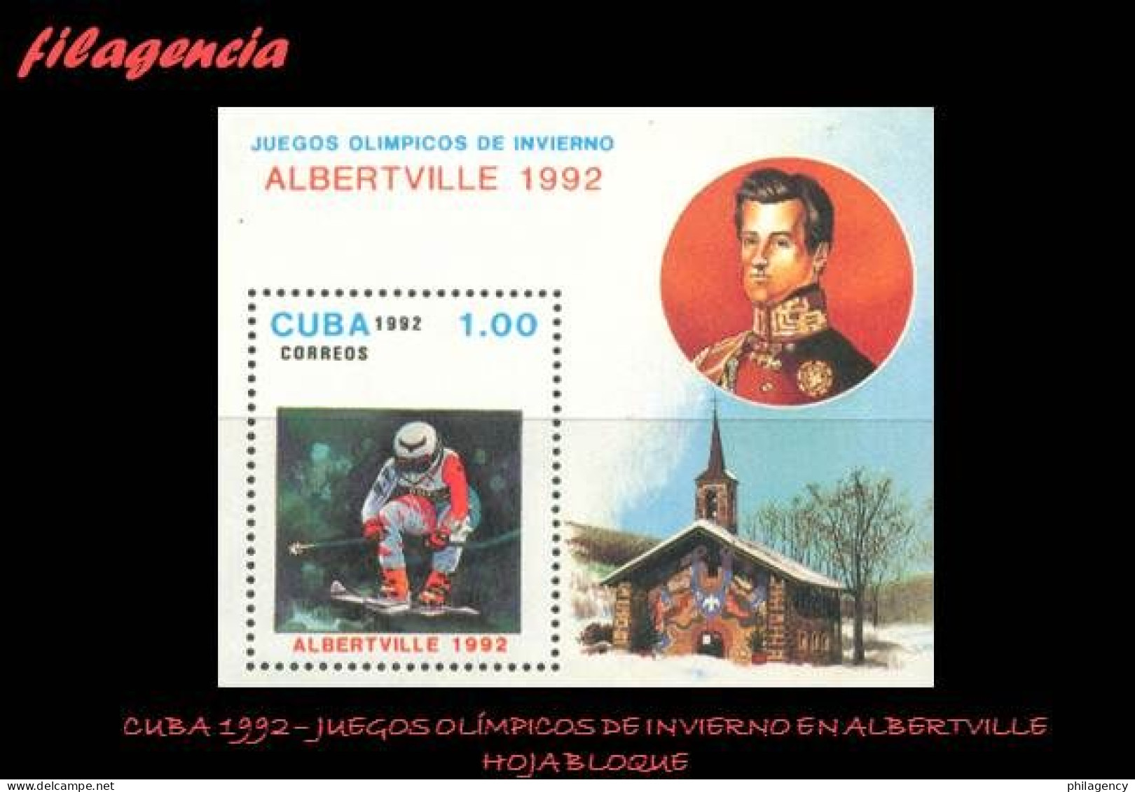 CUBA MINT. 1992-01 JUEGOS OLÍMPICOS DE INVIERNO EN ALBERTVILLE. HOJA BLOQUE - Unused Stamps