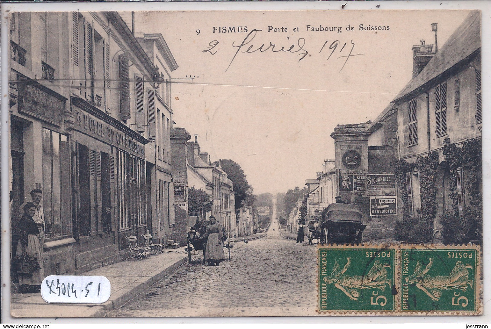 FISMES- PORTE ET FAUBOURG DE SOISSONS- CAFE VERON - Fismes