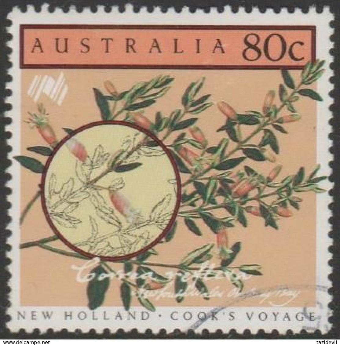 AUSTRALIA - USED - 1986 80c New Holland Cook's Voyage - Gebraucht