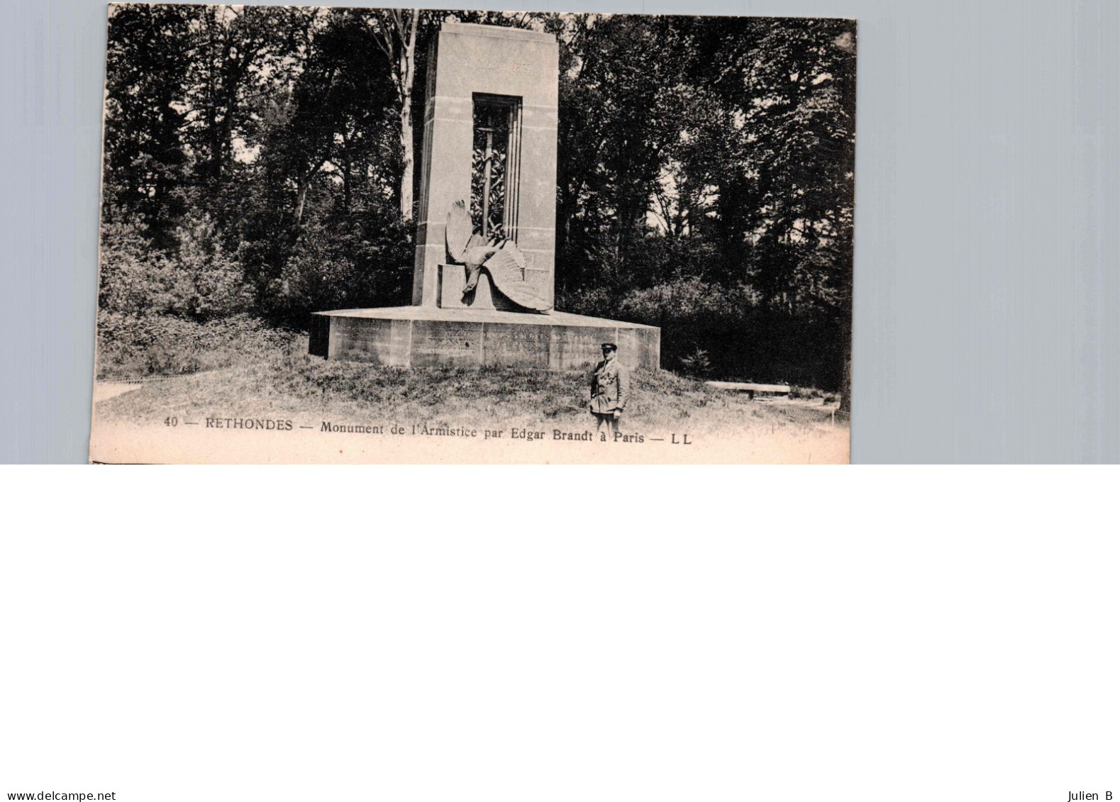 Rethondes, Monument De L'armistice Par Edgar Brandt, Tampon Ville De Compiégne - Rethondes