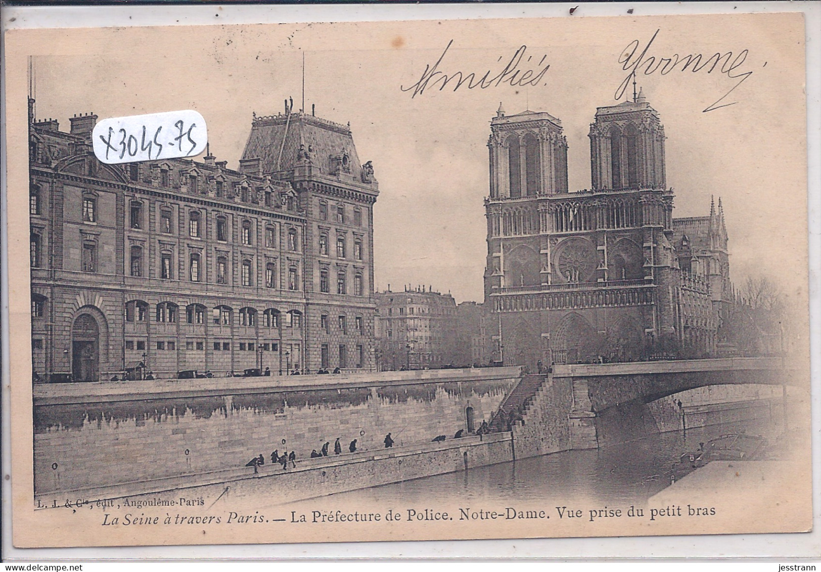 PARIS- LA SEINE A PARIS- LA PREFECTURE DE POLICE- NOTRE-DAME- VUE PRISE DU PETIT-BRAS - La Seine Et Ses Bords