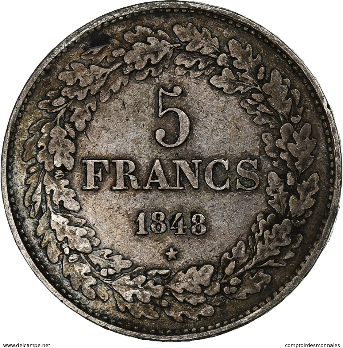 Belgique, Leopold I, 5 Francs, 5 Frank, 1848, Argent, TB+, KM:3.2 - 5 Frank